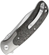 TRIVISA UMa-05 Linerlock Carbon Fiber TY07-CT-S Knife - S35VN Blade With Titanium Bolsters by TRIVISA