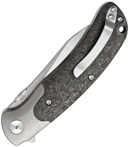 TRIVISA UMa-05 Linerlock Carbon Fiber TY07-CT-S Knife - S35VN Blade With Titanium Bolsters by TRIVISA