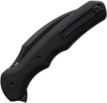 TRIVISA Lacerta Linerlock Micarta TY19-BM-14 - Black PVD Coated 14C28N Sandvik Karambit Blade With Canvas Micarta Handle by TRIVISA