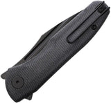 Trivisa Antliae Button Lock Knife Black TY22BM14 - 14C28N Sandvik Stainless Blade Extended Tang by TRIVISA