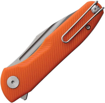 Trivisa Antliae Linerlock Orange - Textured G10 Handle Satin 14C28N Sandvik Blade by TRIVISA