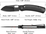 Trivisa Lamb Crossbar Lock Knife - Black Stonewash Bohler N690 Blade, G10 Handle by TRIVISA
