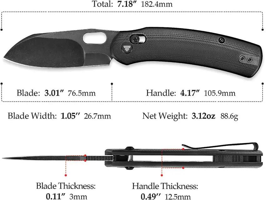 Trivisa Lamb Crossbar Lock Knife - Black Stonewash Bohler N690 Blade, G10 Handle by TRIVISA