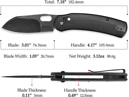 Trivisa Lamb Crossbar Lock Knife - Black Stonewash Bohler N690 Blade, G10 Handle by TRIVISA