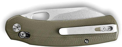 Trivisa Lamb Crossbar Lock Knife - Bohler N690 Blade, Stonewash Finish, OD Green G10 Handle by TRIVISA