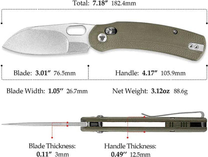 Trivisa Lamb Crossbar Lock Knife - Bohler N690 Blade, Stonewash Finish, OD Green G10 Handle by TRIVISA