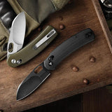 Trivisa Lamb Crossbar Lock Knife - Bohler N690 Blade, Stonewash Finish, OD Green G10 Handle by TRIVISA