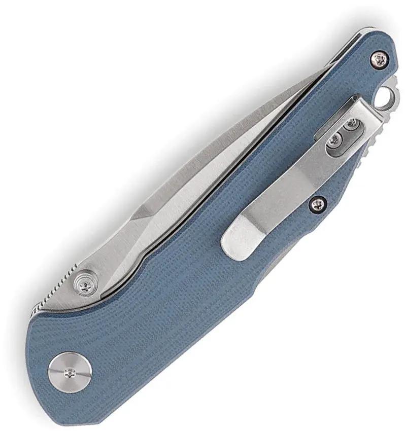 Trivisa Arae-03 Lockback Knife - Blue G10 Handle and 3.38in Satin 14C28N Drop Point Blade by TRIVISA