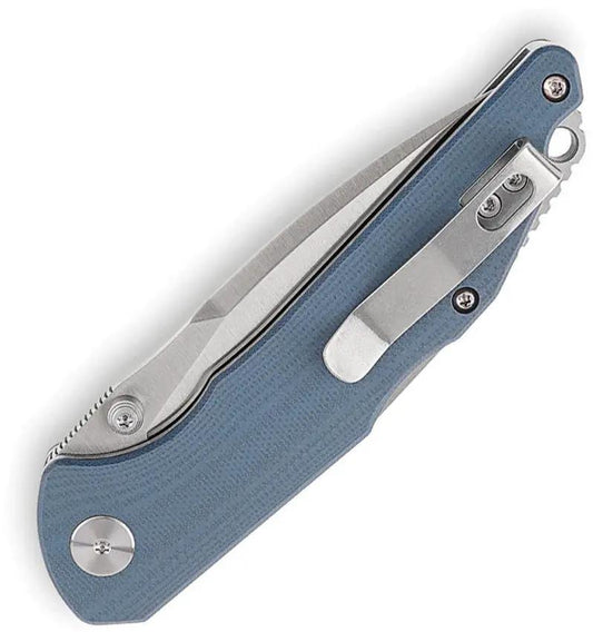 Trivisa Arae-03 Lockback Knife - Blue G10 Handle and 3.38in Satin 14C28N Drop Point Blade by TRIVISA