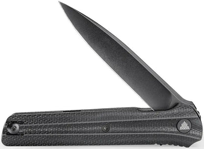 TRIVISA Seagull Linerlock - Black Stonewash 14C28N Blade With Extended Tang Pocket Clip by TRIVISA
