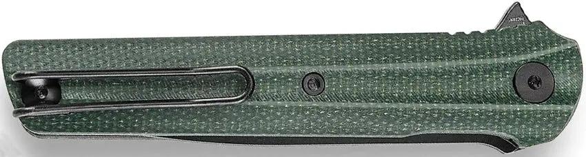 TRIVISA Seagull Linerlock - Green Canvas Micarta Handle With 3.38in 14C28N Black Stonewash Blade by TRIVISA