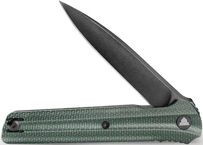 TRIVISA Seagull Linerlock - Green Canvas Micarta Handle With 3.38in 14C28N Black Stonewash Blade by TRIVISA