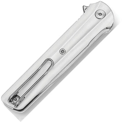 TRIVISA Seagull Linerlock White G10 TY28-WG-14 - Extended Tang, Satin 14C28N Blade, Pocket Clip by TRIVISA
