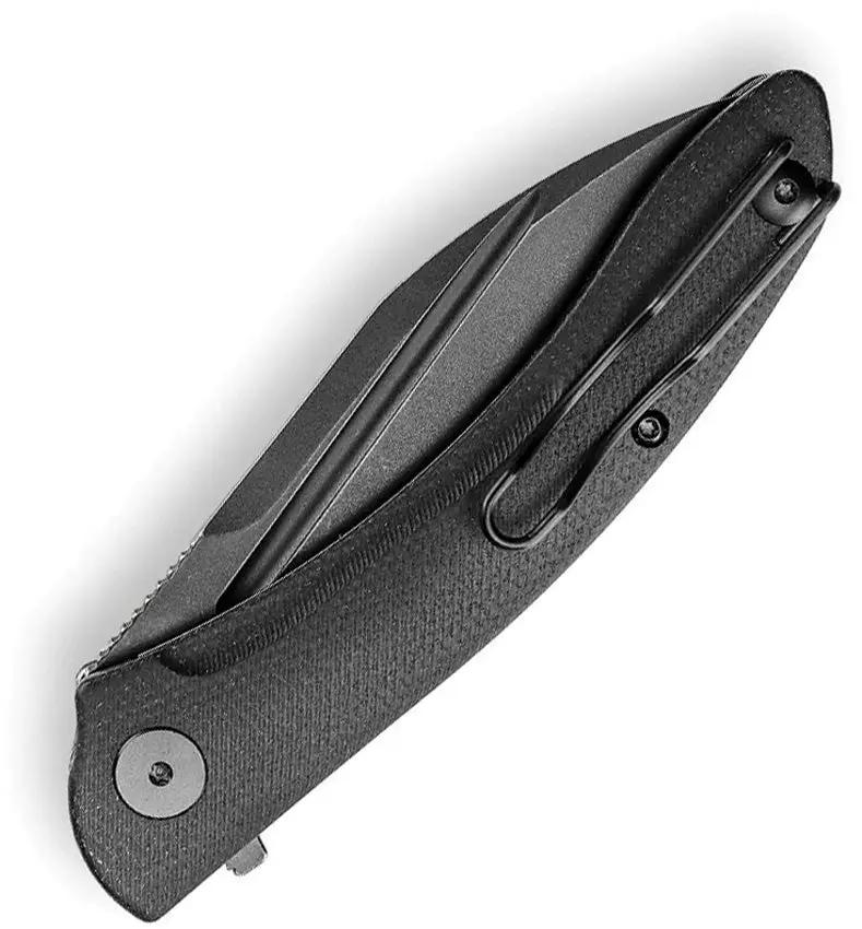 Trivisa Cuckoo Linerlock Black - EDC Folding Knife With 14C28N Steel Blade And Micarta Handle by TRIVISA