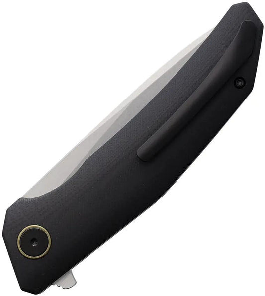 Trivisa Phoenix Linerlock Black Knife - 5 Inch Blade With Stonewash And Satin Finish, Black G10 Handle by TRIVISA