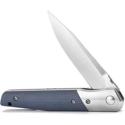 TRIVISA Leominor Linerlock - Blue G10 Handle With Satin Bohler K110 Blade, 4.5 Inch Closed EDC Knife by TRIVISA