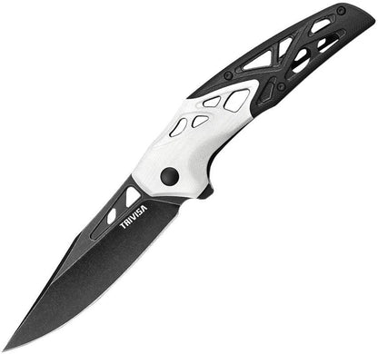 TRIVISA Leo-03 Linerlock Black/White XW02-WB-KG by TRIVISA