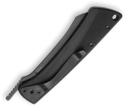 TRIVISA Norma-03 Linerlock Knife - Black G10 Handle, 14C28N Sandvik Blade, Higonokami Style by TRIVISA