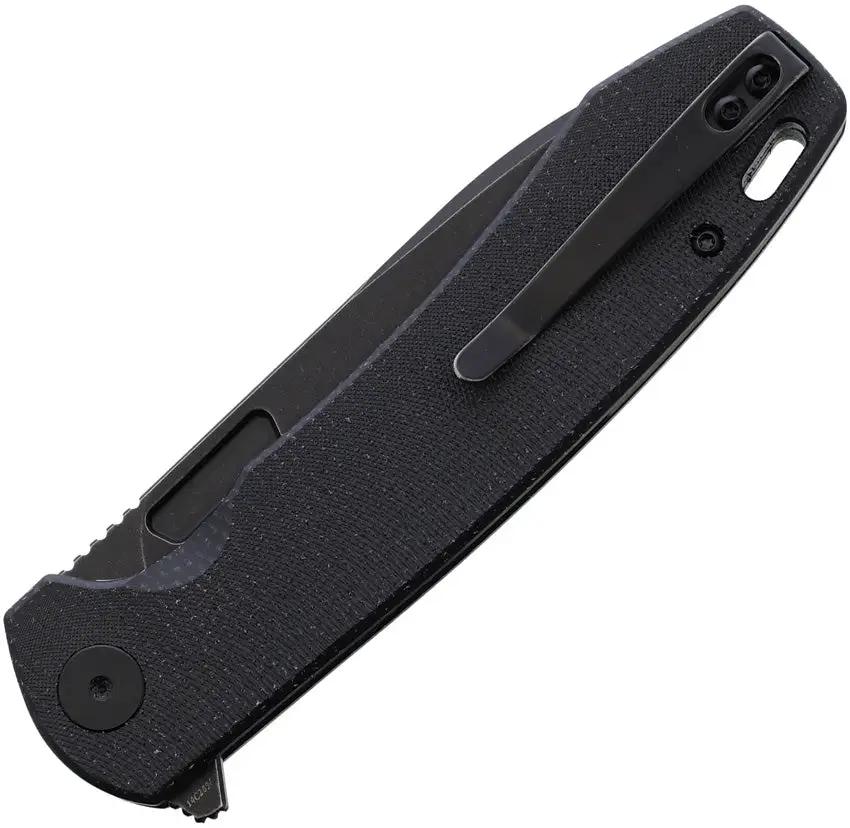 Trivisa Columbia Linerlock Micarta YH01-BM-14 - 14C28N Sandvik Stainless Blade, Black Canvas Micarta Handle by TRIVISA