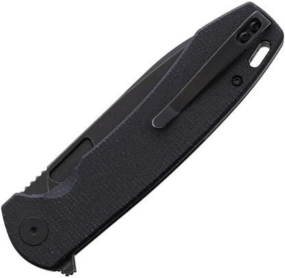 Trivisa Columbia Linerlock Micarta YH01-BM-14 - 14C28N Sandvik Stainless Blade, Black Canvas Micarta Handle by TRIVISA