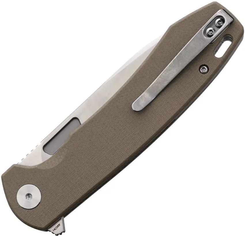 Trivisa Columbia Linerlock Micarta YH01 NM 14C28N Satin Blade - Durable Micarta Handle With Extended Tang by TRIVISA