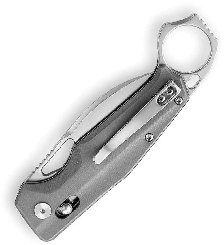 Trivisa Sagitta-04 Axis Lock Gray - 5 Inch Closed Knife With 3 Inch 14C28N Sandvik Stainless Drop Point Blade by TRIVISA