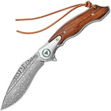 TRIVISA Lepus-01 Linerlock Damascus YZ03-IW-D by TRIVISA