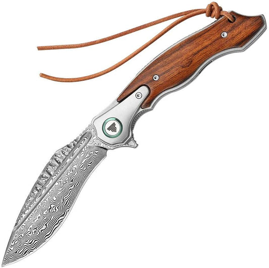 TRIVISA Lepus-01 Linerlock Damascus YZ03-IW-D by TRIVISA