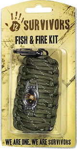 12 Survivors Fish And Fire Kit TS24000 19 Piece Compact Survival Tool For Backcountry Fishing And Fire Starting by 12 Survivors