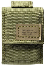 Zippo Black Crackle® Lighter with MOLLE Green Tactical Pouch by Zippo
