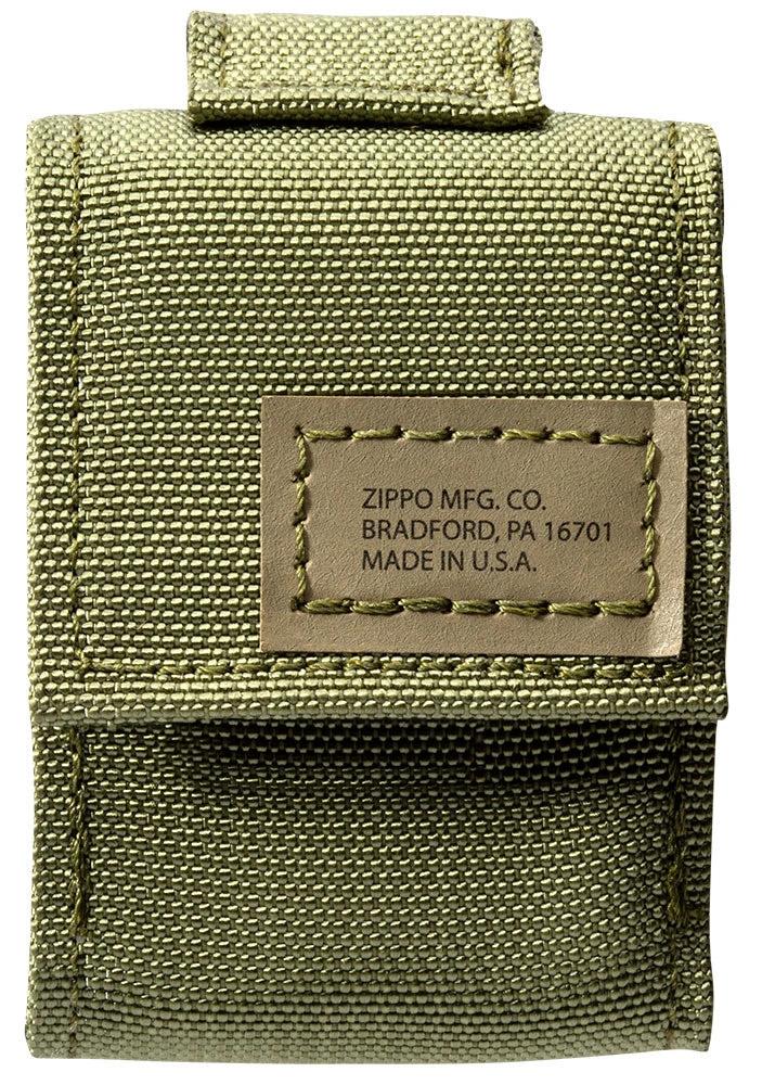 Zippo Black Crackle® Lighter with MOLLE Green Tactical Pouch by Zippo
