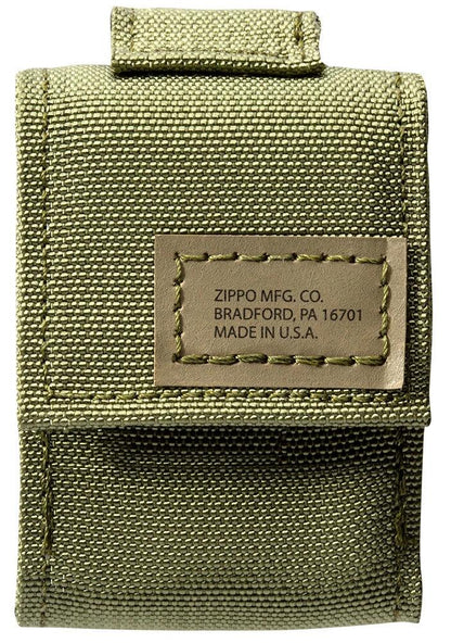 Zippo Black Crackle® Lighter with MOLLE Green Tactical Pouch by Zippo