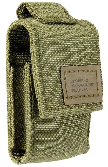 Zippo Black Crackle® Lighter with MOLLE Green Tactical Pouch by Zippo