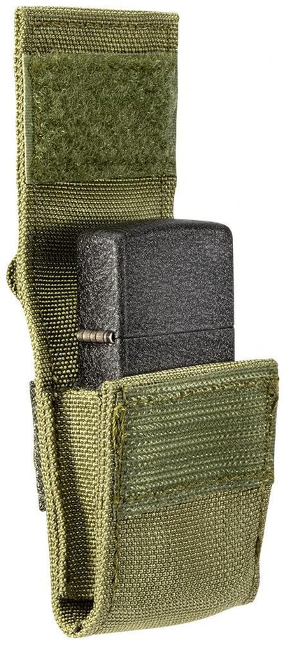 Zippo Black Crackle® Lighter with MOLLE Green Tactical Pouch by Zippo