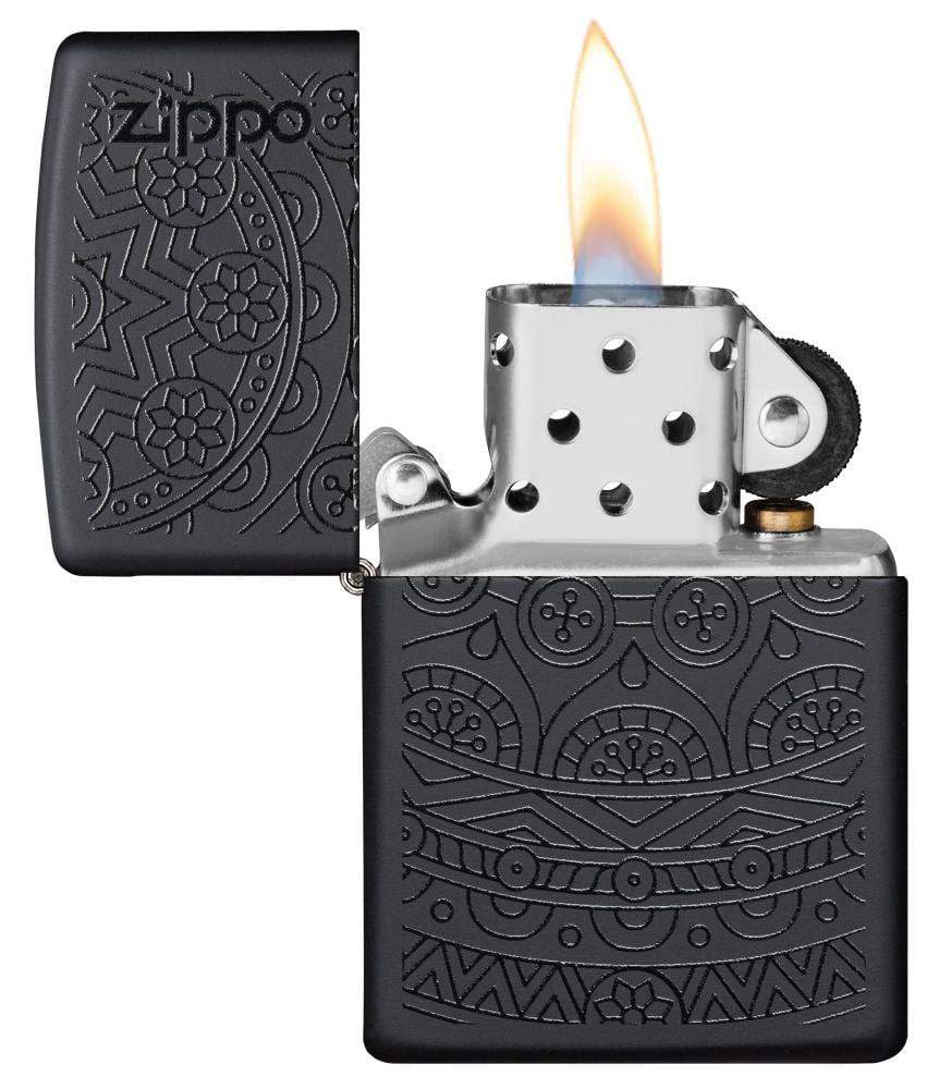 Tone on Tone Design Black Matte Zippo® Lighter