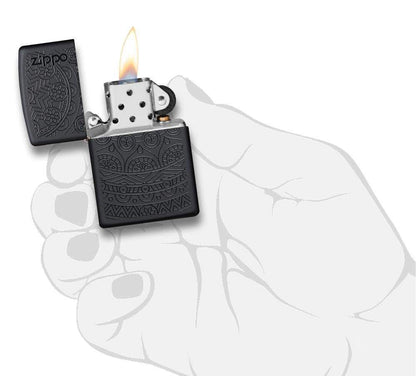 Tone on Tone Design Black Matte Zippo® Lighter