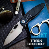 CRKT Trask Deadbolt Lock Knife Black GRN Handle 3.25in Satin D2 Blade for Premium EDC Enthusiasts by CRKT