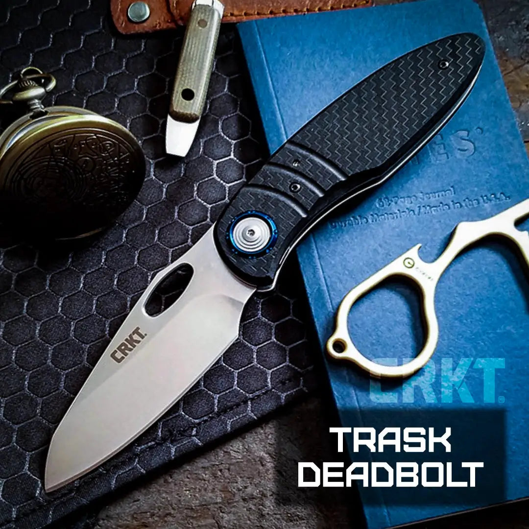 CRKT Trask Deadbolt Lock Knife Black GRN Handle 3.25in Satin D2 Blade for Premium EDC Enthusiasts by CRKT