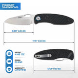 CRKT Trask Deadbolt Lock Knife Black GRN Handle 3.25in Satin D2 Blade for Premium EDC Enthusiasts by CRKT