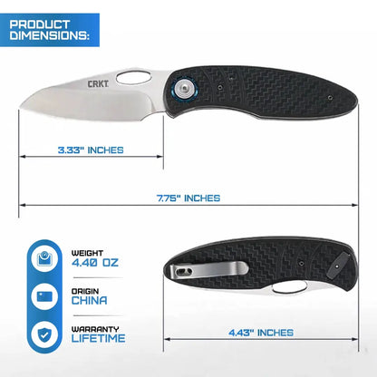 CRKT Trask Deadbolt Lock Knife Black GRN Handle 3.25in Satin D2 Blade for Premium EDC Enthusiasts by CRKT