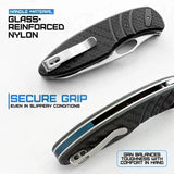 CRKT Trask Deadbolt Lock Knife Black GRN Handle 3.25in Satin D2 Blade for Premium EDC Enthusiasts by CRKT
