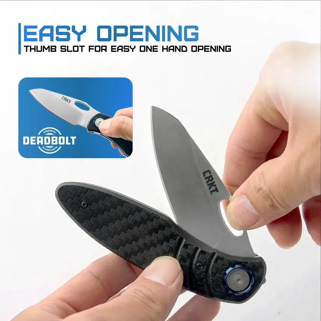 CRKT Trask Deadbolt Lock Knife Black GRN Handle 3.25in Satin D2 Blade for Premium EDC Enthusiasts by CRKT
