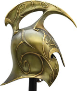 United Cutlery High Elven War Helm Replica - Authentic Screen-Accurate LOTR Prop With Wood Display Stand by United Cutlery