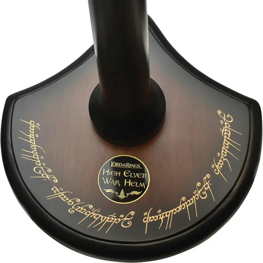 United Cutlery High Elven War Helm Replica - Authentic Screen-Accurate LOTR Prop With Wood Display Stand by United Cutlery