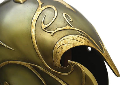 United Cutlery High Elven War Helm Replica - Authentic Screen-Accurate LOTR Prop With Wood Display Stand by United Cutlery