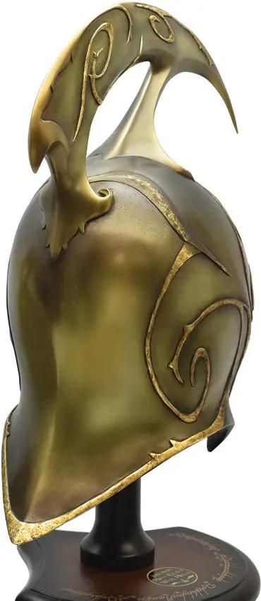 United Cutlery High Elven War Helm Replica - Authentic Screen-Accurate LOTR Prop With Wood Display Stand by United Cutlery