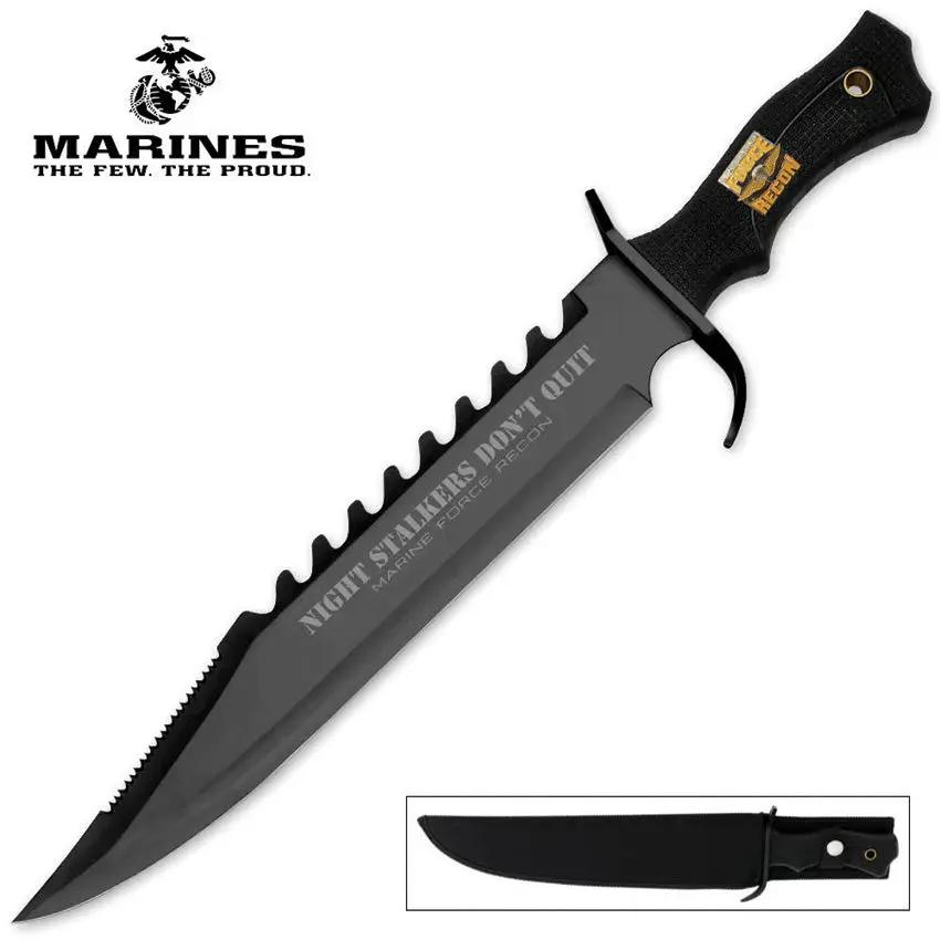 United Cutlery UC2671 USMC Marine Force Recon Bowie Knife - Rugged 12 Inch Sawback For Collectors And Outdoorsmen by United Cutlery