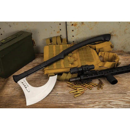 United Cutlery Honshu Karito Battle Axe UC3401 - 27 Inch Survival Axe With Satin Finish Head And Belt Sheath by United Cutlery