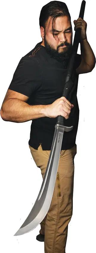 United Cutlery Honshu Naginata UC3402 - 67 Inch Polearm With 18 Inch 7Cr17MoV Blade, Textured EDM Handle, Leather Sheath by United Cutlery