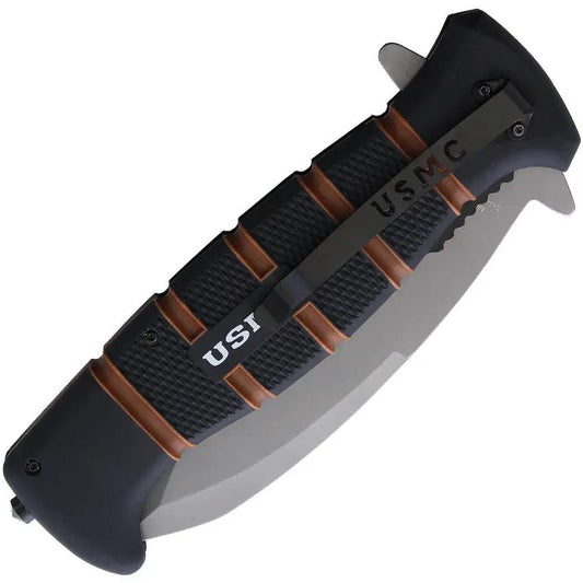 United Cutlery USMC Maximum LinerLock Folding Knife - Glass Breaker And Titanium Coated Blade by United Cutlery